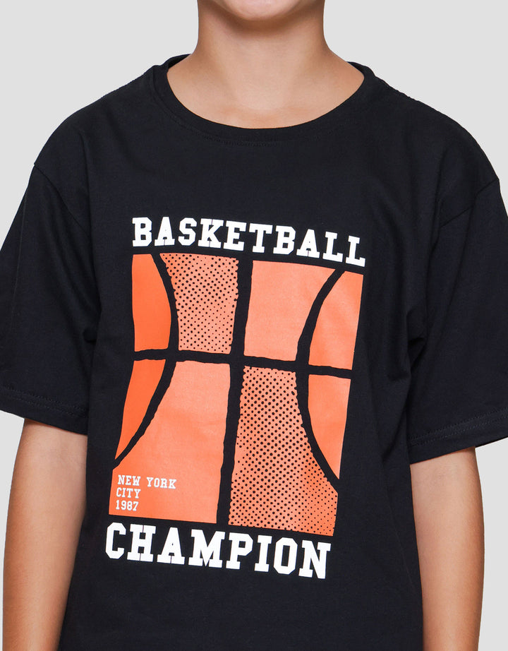 Nevada Print Basket Ball Champion Kaos Anak Laki-laki