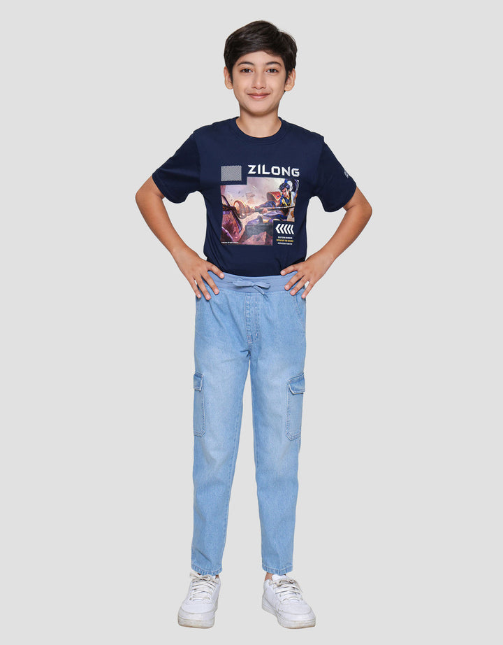 Nevada Regular Fit Elastic Waist With Pocket Celana Denim Anak Laki-laki