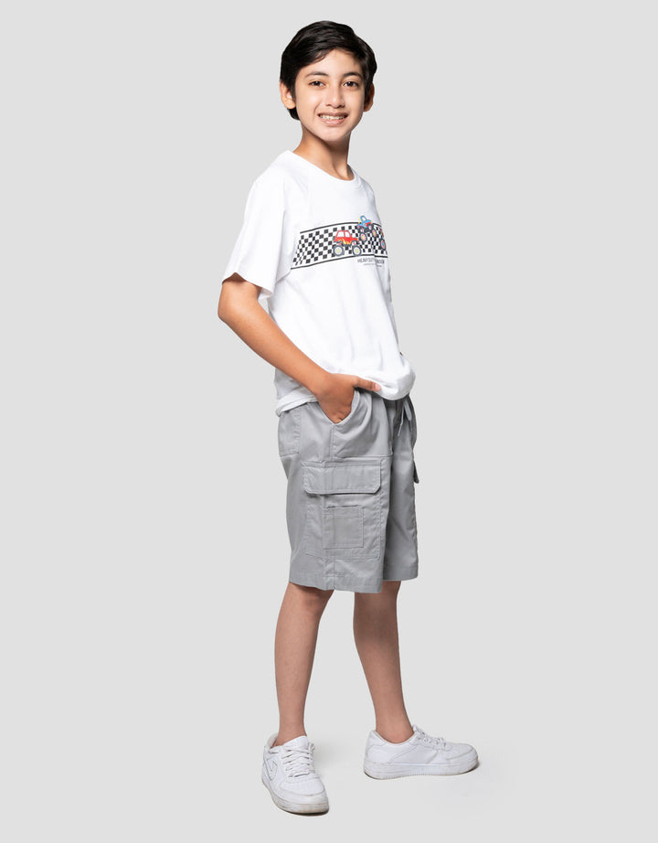 Nevada Ragland Print Race Track Checker Kaos Anak Laki-laki