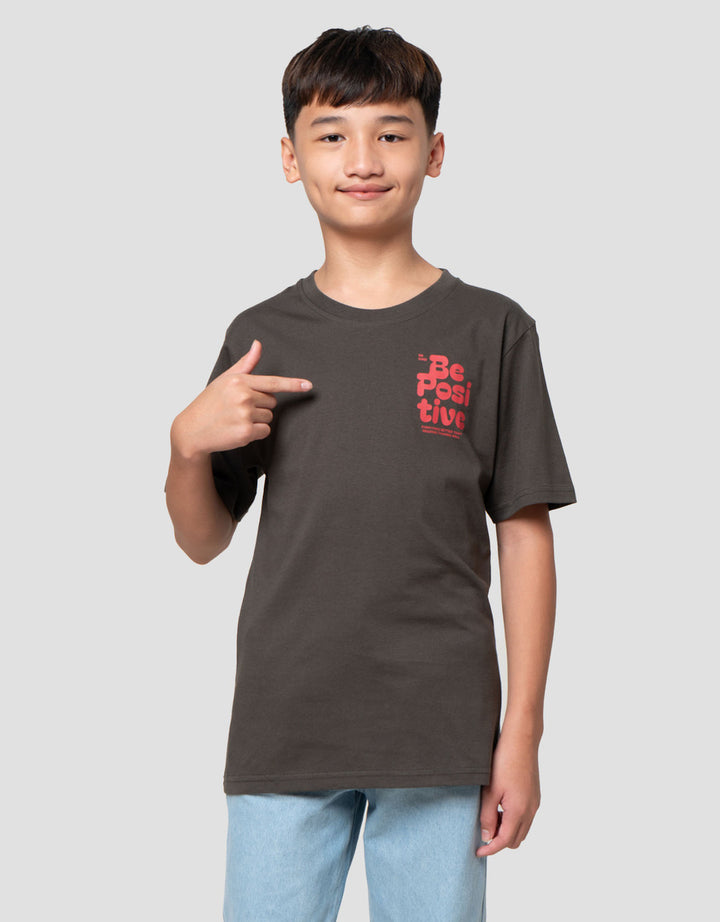 Nevada Two Sided Print Be Positive Kaos Anak Laki-laki