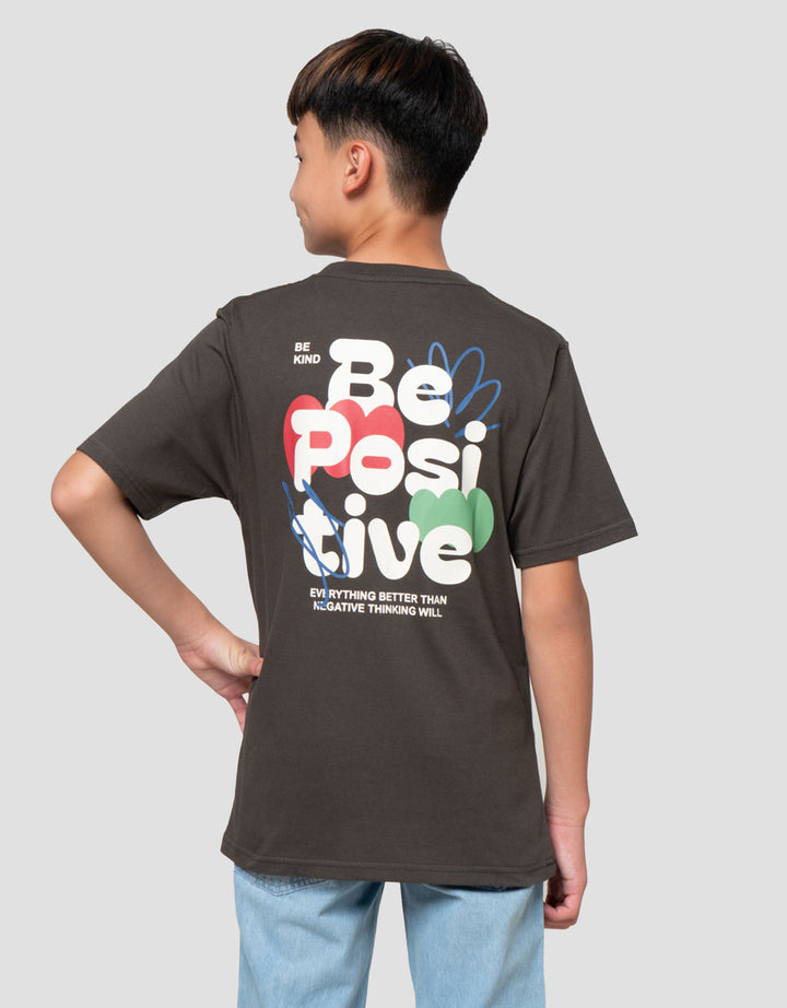 Nevada Two Sided Print Be Positive Kaos Anak Laki-laki