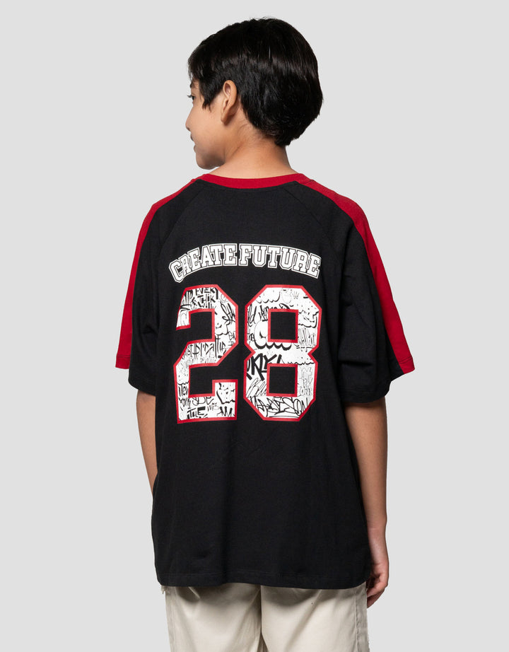 Nevada V Neck Dream Team Two Sided Print Kaos Oversize Anak Laki-laki