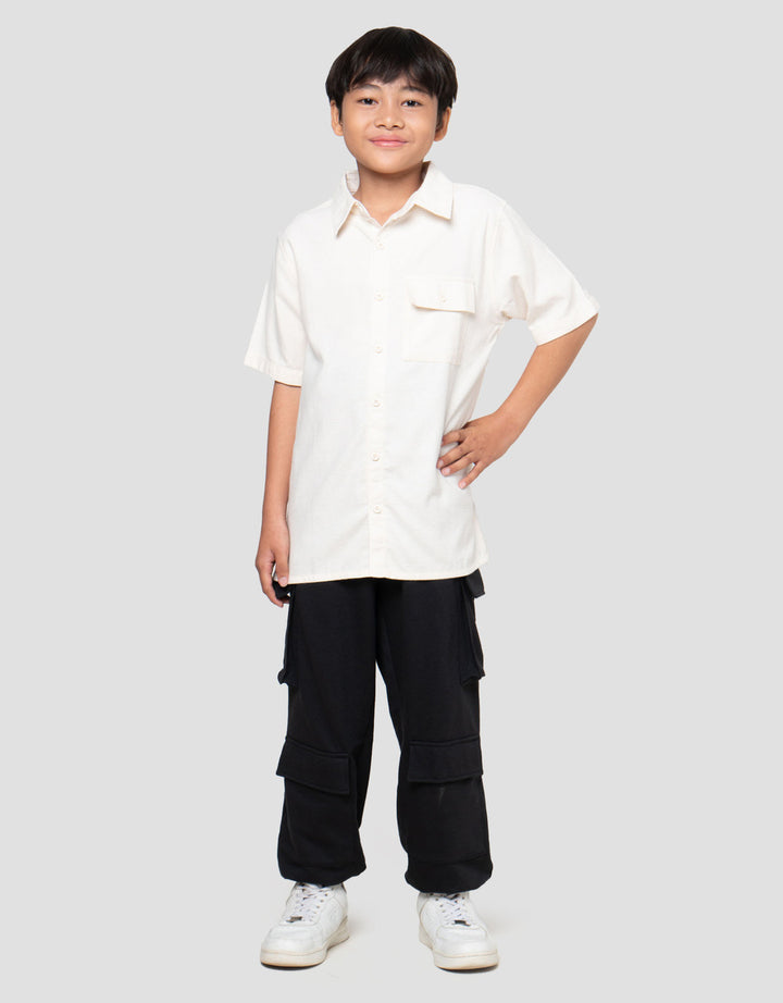 Nevada Casual Texture Pocket Kemeja Anak Laki-laki