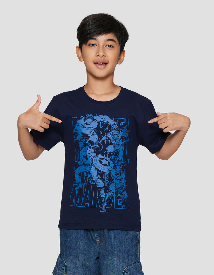 Marvel Heroes Print Kaos Lengan Pendek Anak Laki-laki