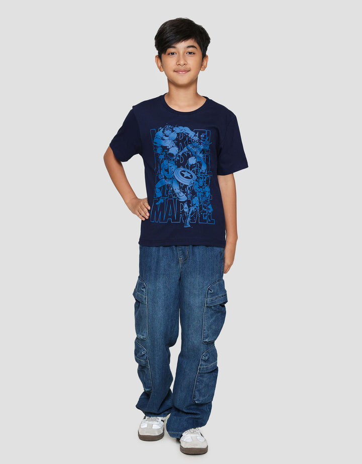 Marvel Heroes Print Kaos Lengan Pendek Anak Laki-laki