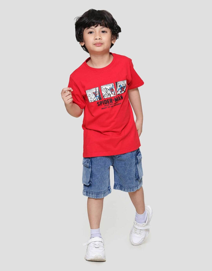 Marvel Spiderman Patch Komik Kaos Anak Laki-laki