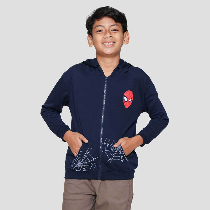 Marvel Spiderman Jaring Jaket Hoody Anak Laki-laki