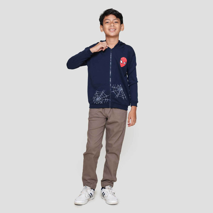 Marvel Spiderman Jaring Jaket Hoody Anak Laki-laki