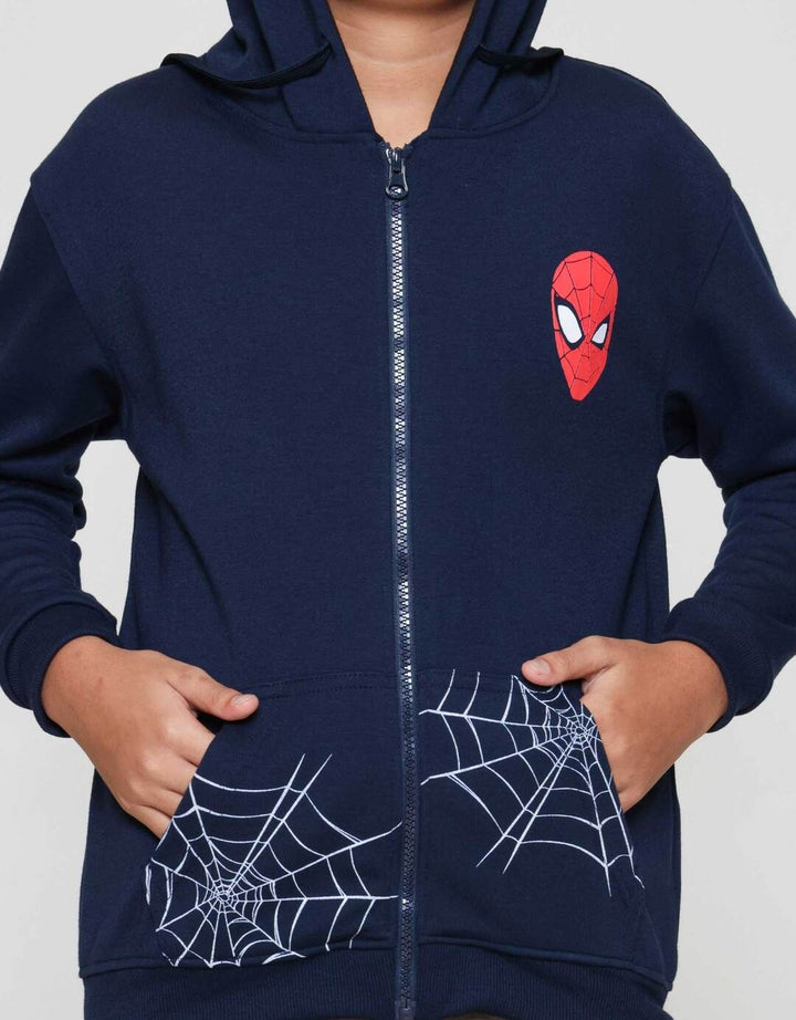 Marvel Spiderman Jaring Jaket Hoody Anak Laki-laki