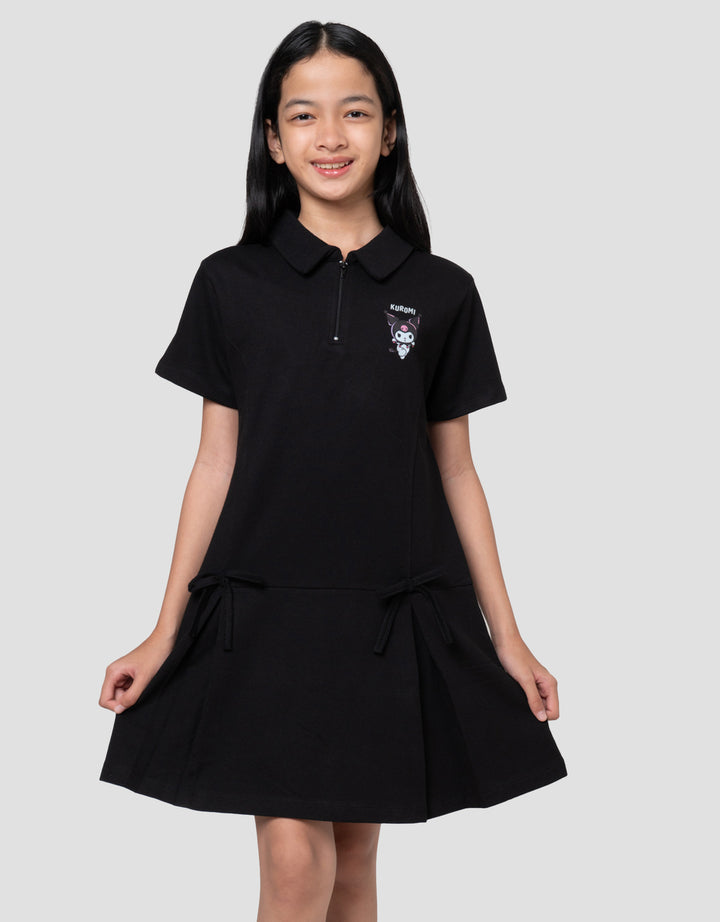 Character Collar Kuromi Dress Anak Perempuan