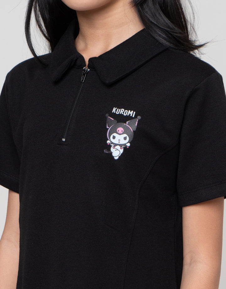 Character Collar Kuromi Dress Anak Perempuan