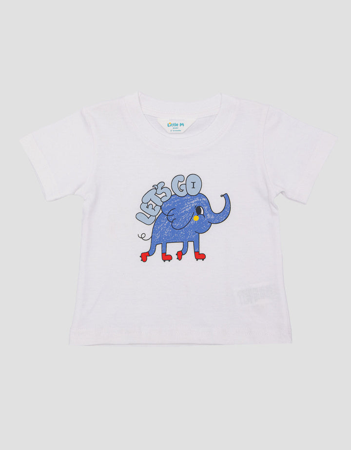 Little M Print Basic Elephant Kaos Bayi Laki-laki