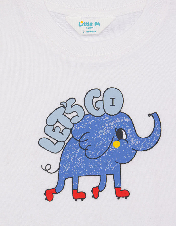 Little M Print Basic Elephant Kaos Bayi Laki-laki