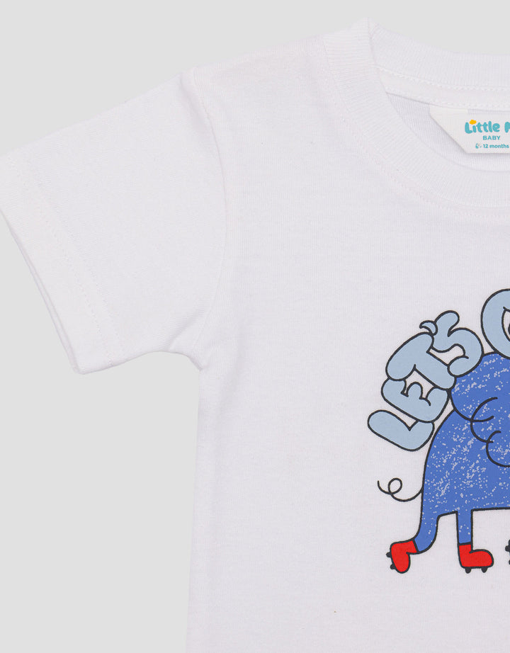Little M Print Basic Elephant Kaos Bayi Laki-laki
