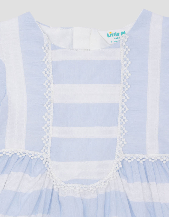 Little M Party Woven Salur Dress Bayi