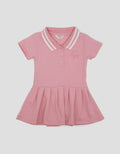Little M Terry Polo Plisket Midi Dress Bayi