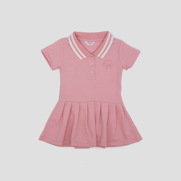 Little M Terry Polo Plisket Midi Dress Bayi