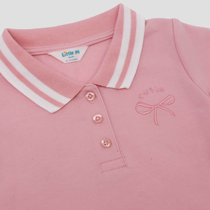 Little M Terry Polo Plisket Midi Dress Bayi