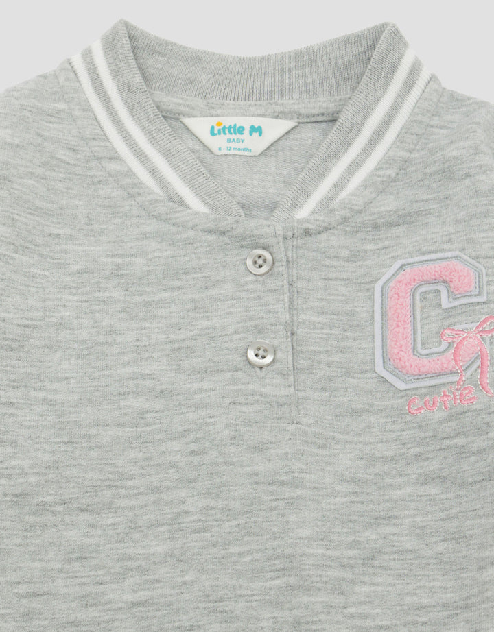 Little M Terry Laken Logo Midi Dress Bayi