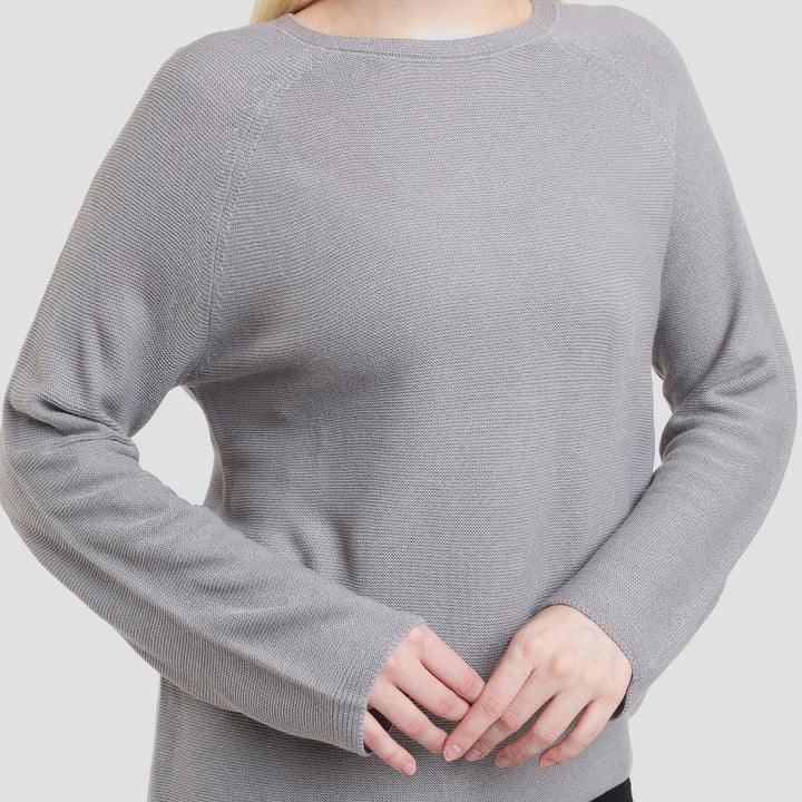 Suko Top Rajut Kerah Bulat Kaos Lengan Panjang Wanita