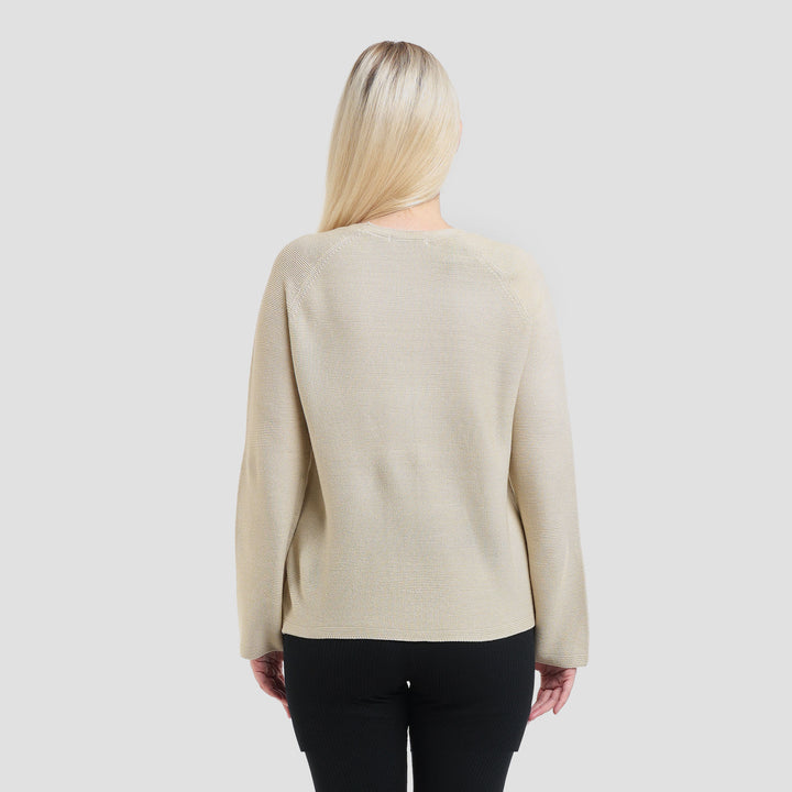 Suko Top Rajut Kerah Bulat Kaos Lengan Panjang Wanita