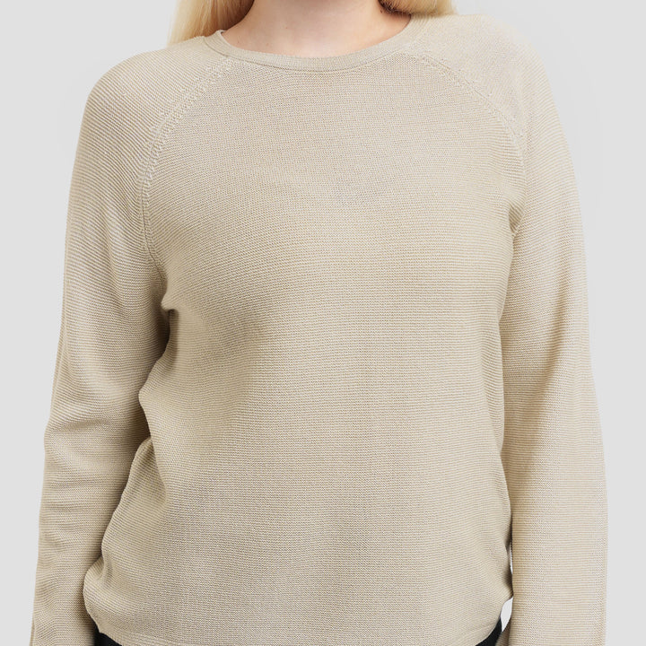 Suko Top Rajut Kerah Bulat Kaos Lengan Panjang Wanita