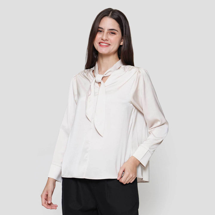 Suko Tie Lengan Panjang Blouse Wanita