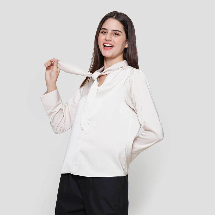 Suko Tie Lengan Panjang Blouse Wanita