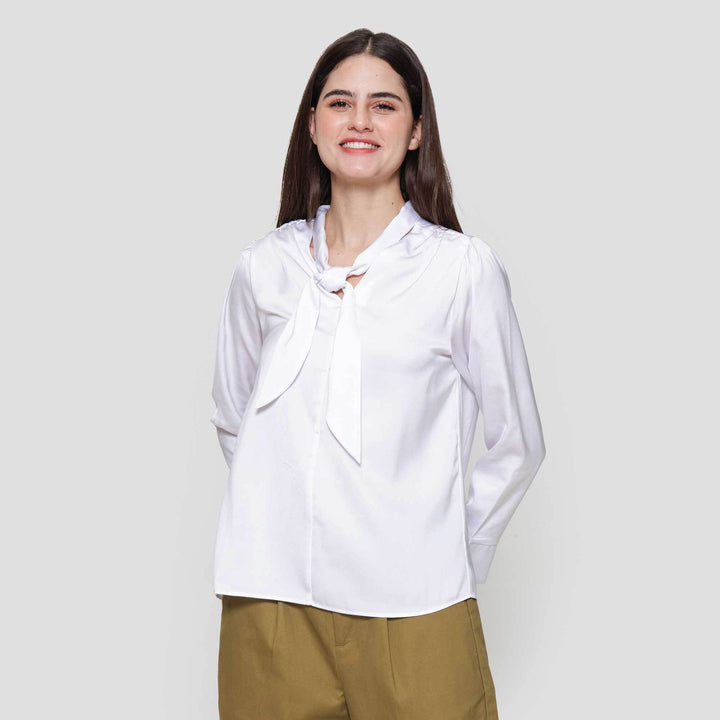 Suko Tie Lengan Panjang Blouse Wanita