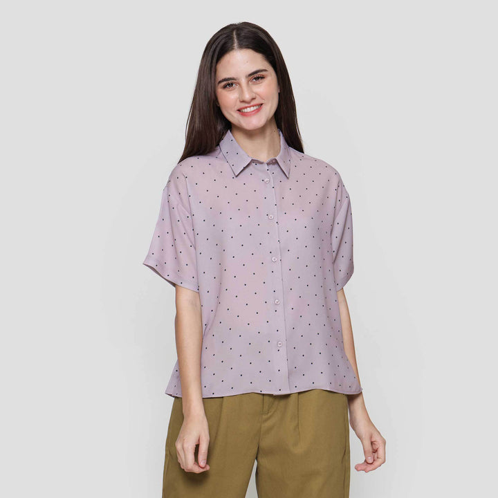 Suko Motif Lengan Pendek Blouse Wanita