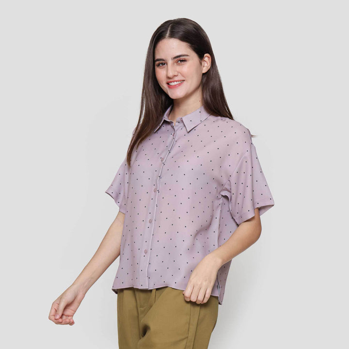 Suko Motif Lengan Pendek Blouse Wanita