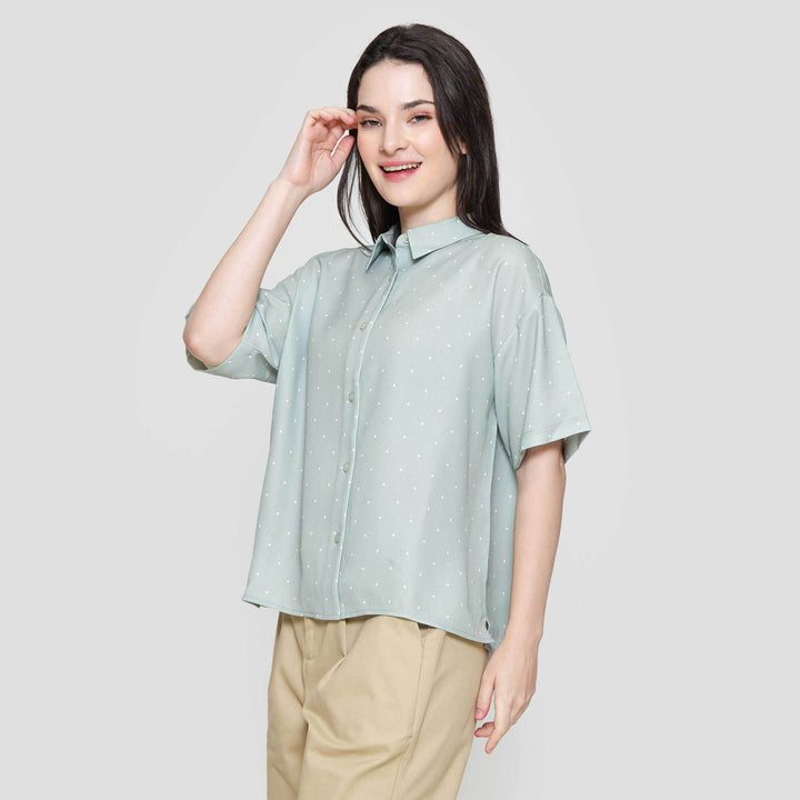 Suko Motif Lengan Pendek Blouse Wanita