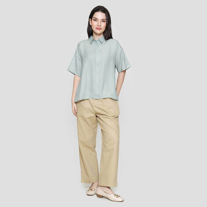 Suko Motif Lengan Pendek Blouse Wanita