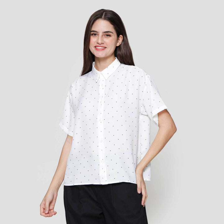 Suko Motif Lengan Pendek Blouse Wanita