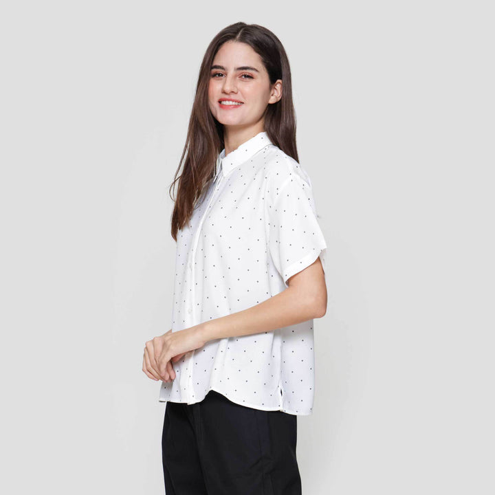 Suko Motif Lengan Pendek Blouse Wanita