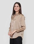 Suko Satin Lengan Panjang Blouse Wanita