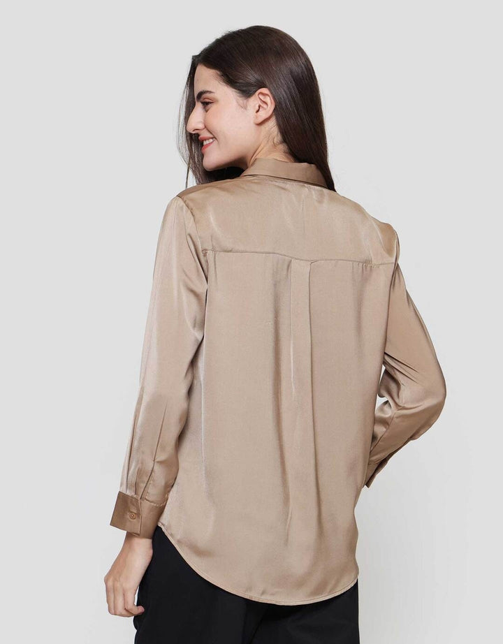 Suko Satin Lengan Panjang Blouse Wanita