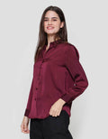 Suko Satin Lengan Panjang Blouse Wanita