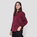 Suko Satin Lengan Panjang Blouse Wanita