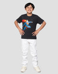 Character Superman Fly Logo Print Kaos Anak Laki-laki