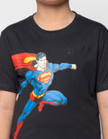 Character Superman Fly Logo Print Kaos Anak Laki-laki