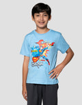 Character Superman Action Print Kaos Anak Laki-laki