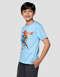 Character Superman Action Print Kaos Anak Laki-laki