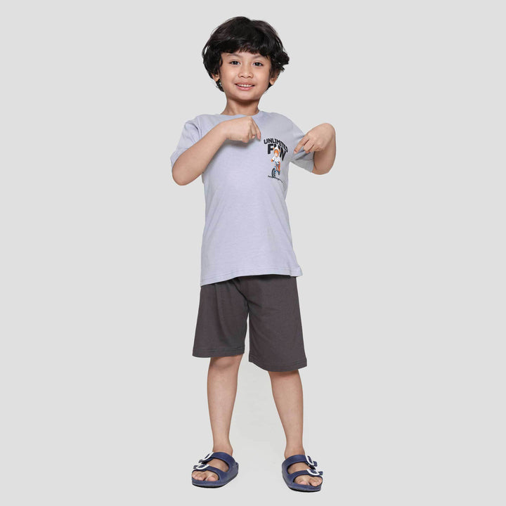 Little M Bear Bike Unlimited Fun Pakaian Setelan Anak Laki-laki