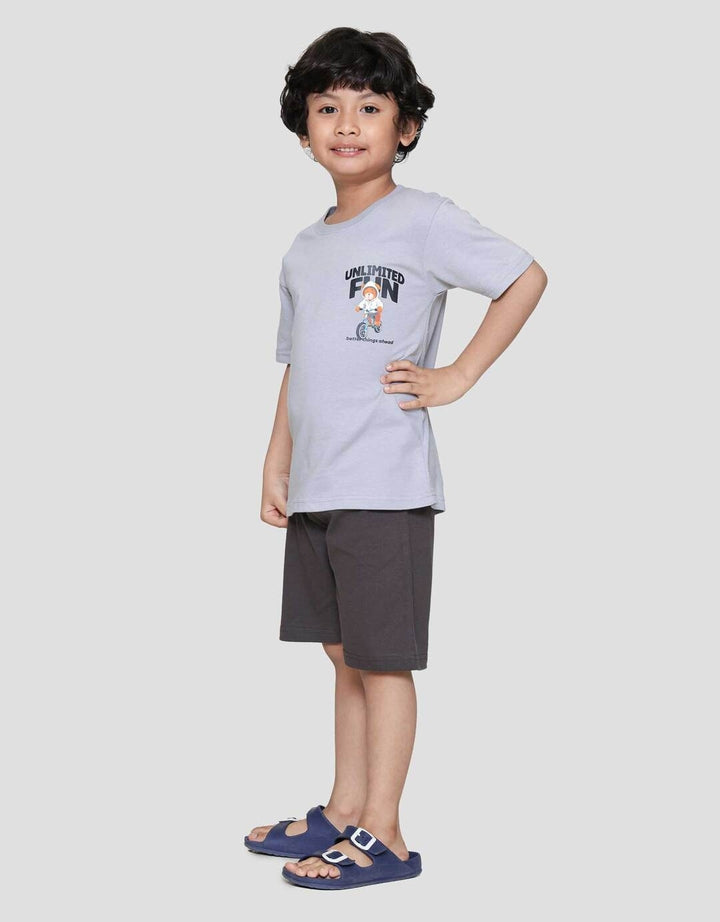 Little M Bear Bike Unlimited Fun Pakaian Setelan Anak Laki-laki