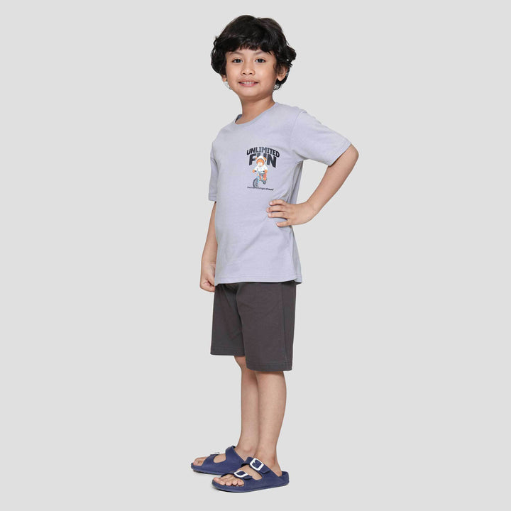 Little M Bear Bike Unlimited Fun Pakaian Setelan Anak Laki-laki