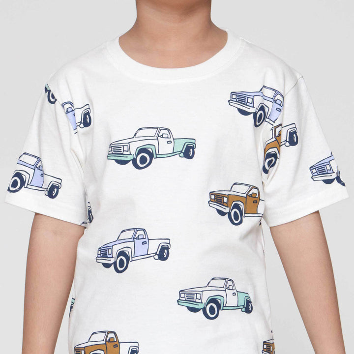 Little M Fullprint Retro Car Pakaian Setelan Anak Laki-laki