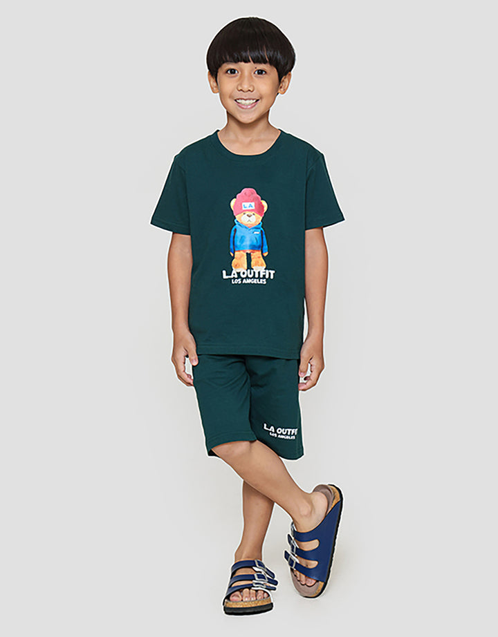 Little M La Outfit Bear Pakaian Setelan Anak Laki-laki