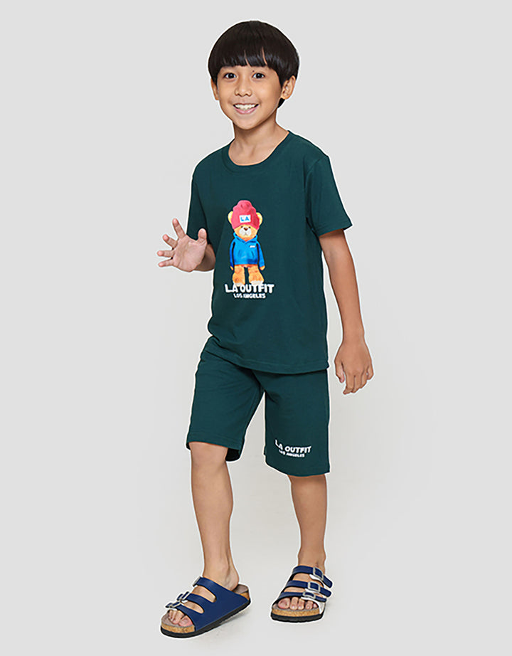 Little M La Outfit Bear Pakaian Setelan Anak Laki-laki