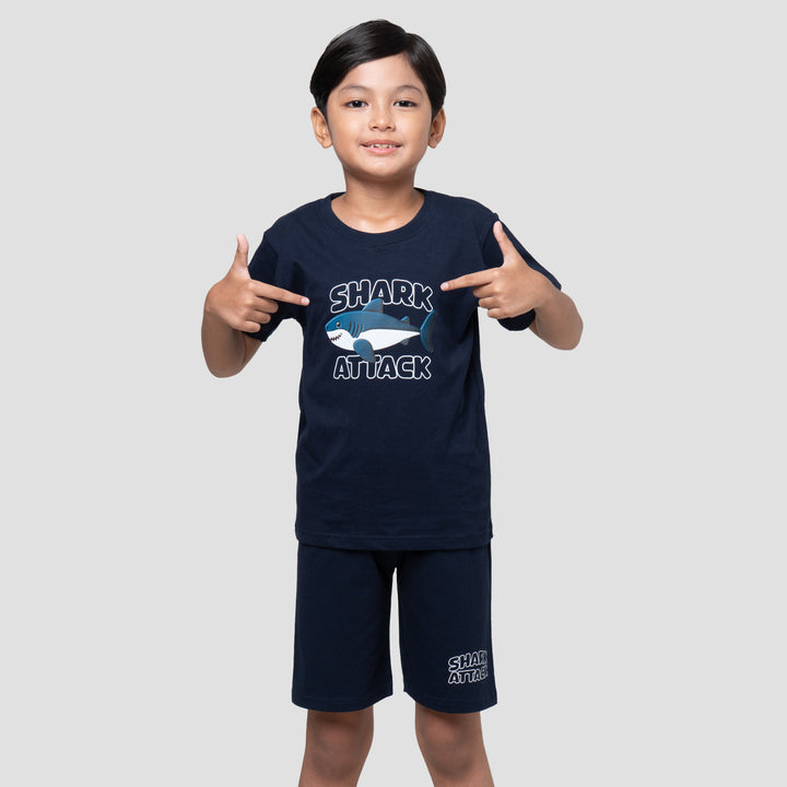 Little M Shark Attack Pakaian Setelan Anak Laki-laki